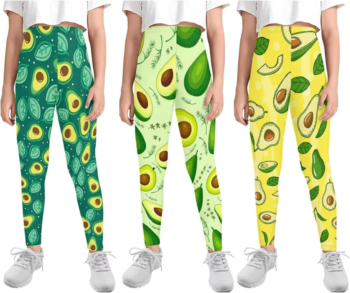 Forchrinse Zebra Girls Leggings Multipack Soft Pants for Kids Soft Yoga Running Workout Leggings in 4-13years