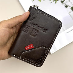 Mens walletmen Wallet Zipper RFID Bifold Wallet for Men ID card Window Credit Card Coin Photo Multifunction (Black)