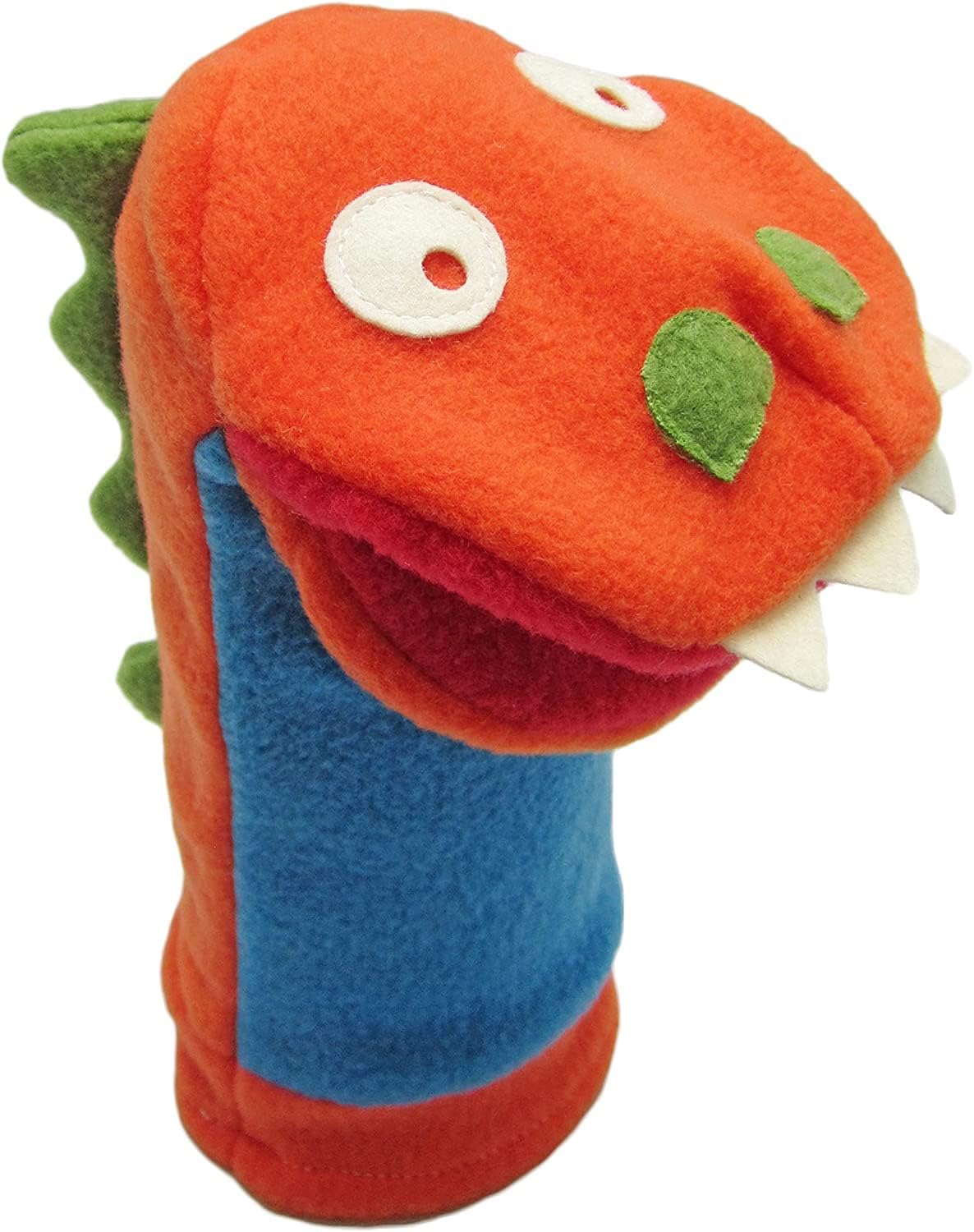 Cate & Levi Hand Puppets - Made in Canada - Eco Friendly Polar Fleece - with Movable Mouth (Dinosaur)