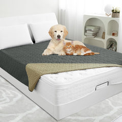 PureFit 100% Waterproof and Anti-Slip Dog Bed Cover, Washable Pet Blanket, Stain Resistant Sofa Couch Furniture Protector Cover for Kids, Dog, Cat (52x82 Inch, Dark Grey)