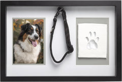Pearhead Pet Collar Keepsake Frame - Dual Display Memorial Keepsake for Cat & Dog Collars, Wall Mount or Tabletop, Ideal Gift and Home Decor for Pet Owners, 3" x 4.5" Photo Insert, Espresso