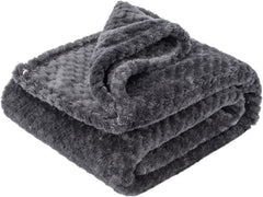 Warm Soft Fuzzy Dog or Cat Blanket, Plush Fleece Throws for Bed, Couch, Sofa, Travel (L/40" x 48", Blue)