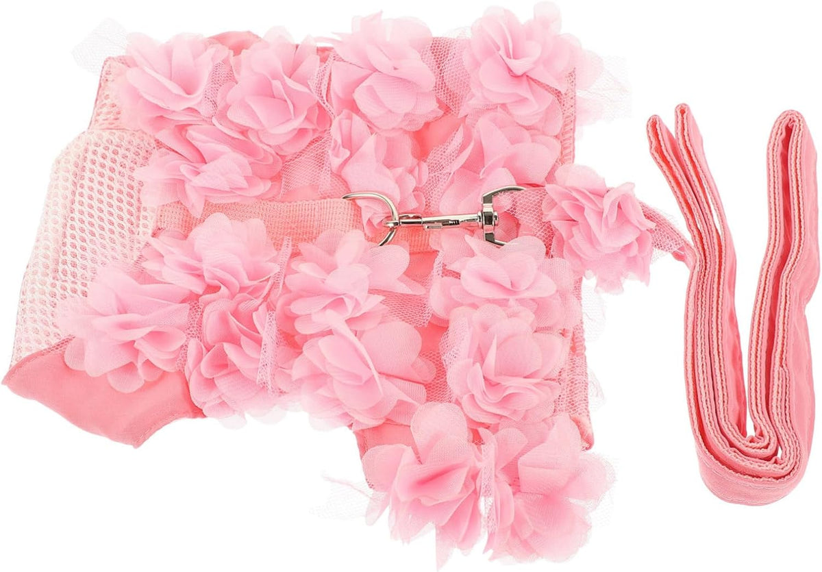POPETPOP 1pc Stereo Flower Dog Harness Traction Rope Breathable and Cute Random for Spring and Summer Walks
