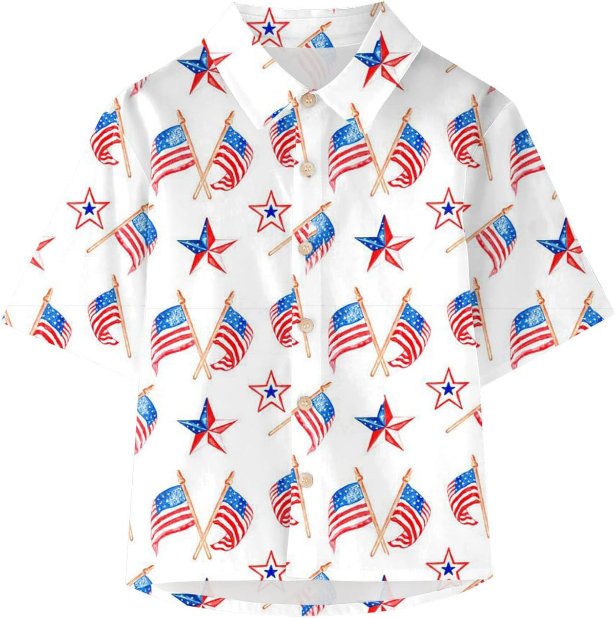 Toddler Boys Girls Short Sleeve Botton Independence Day 4th of July Prints Kids Tops T Shirt Boy 7