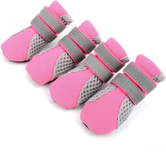 SMALLLEE_LUCKY_STORE Summer Breathable Small Medium Dog Boots Shoes Nonslip Booties Sole Paw Protector for Hardwood Floor Hot Pavement Refective Blue XL