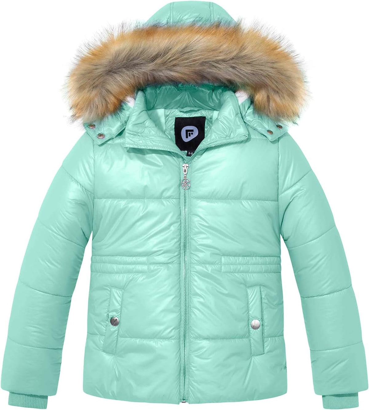 Garemcy Girl's Metallic Winter Coat Warm Puffer Jacket Insulated Shiny Down Coat with Detachable Hood