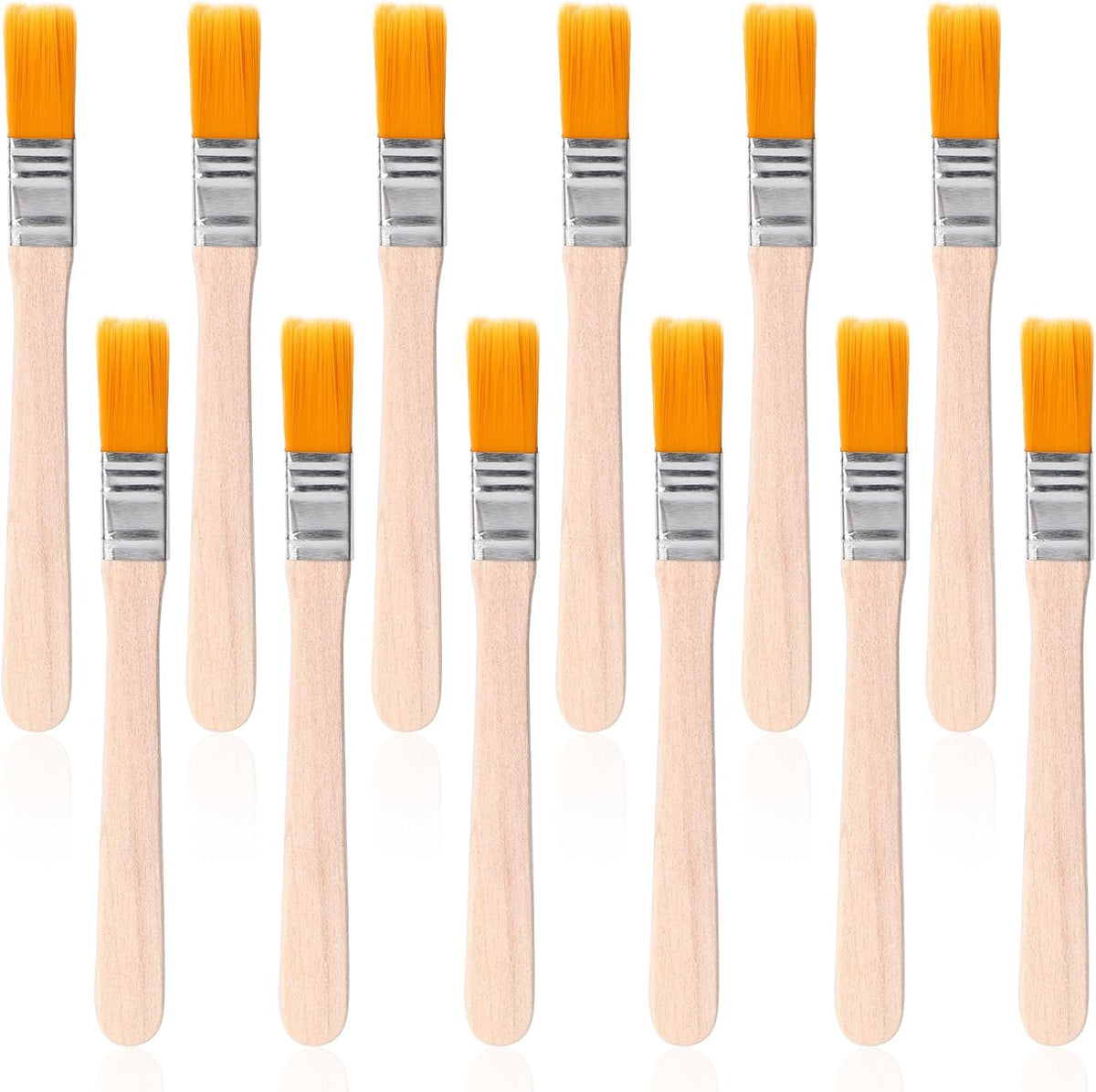 12 Pcs Paint Brush 5 Inch Trim Painting Tool Soft Bristle with Wood Handle Small Paint Brushes for Walls, Touch Up, Cabinets, Fences, Edge Painting Tool