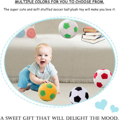 zhidiloveyou 9" Plush Soccer Ball Stuffed Toy, Plush Football Pillow Soccer Gift for Kids, Yellow-Green