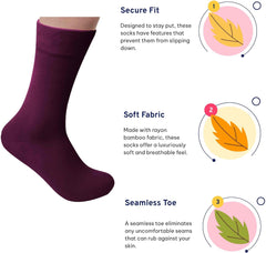 Rambutan Men's Space Collection Bamboo Rayon Seamless Dress Socks, Multi-Color