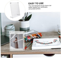 Acrylic Photo Frame Display Holder Versatile Certificate and Business License Frame for Desktop Decor Award Holder and Picture Frame Decor Home Office and Business Use