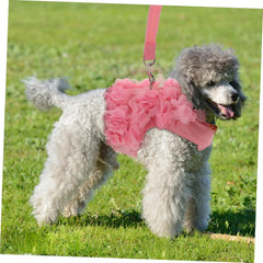 Flower Traction Harness for Small Dogs Breathable Pet Harness Dog Traction Rope Random Color