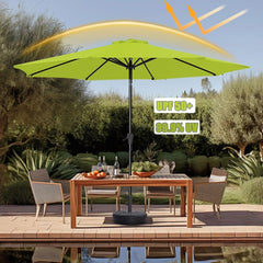 6/8 Ribs Patio Umbrella Replacement Covers, Outdoor Market Table Yard Umbrella Canopy Replacement Canvas, Umbrella Top Cover UV Protective Cloth, For Lawn Garden Backyard Pool(Light Coffee,6.5FT(6-rib