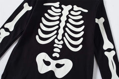 Toddler Boys Halloween Pajamas Skeleton Glow-in-The-Dark Long Sleeve Pjs Halloween Sleepwear for Kids Age 2-7T