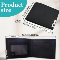 Men's Wallet Bifold Slim Wallet for Men, Minimalist Wallet for Men with 3 Card Slots, 1 ID Window, 1 Cash Slot (Black)