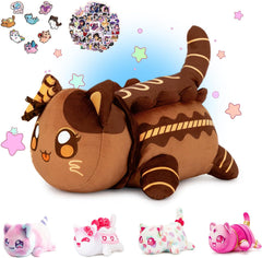 KOWSI Luminous Cat Plush Toys Blind Box Cat Plush Series-100% Polyester Embroidery Plush Pillow-Cute Popular Cat Plush Collectibles (Luminous Cat)