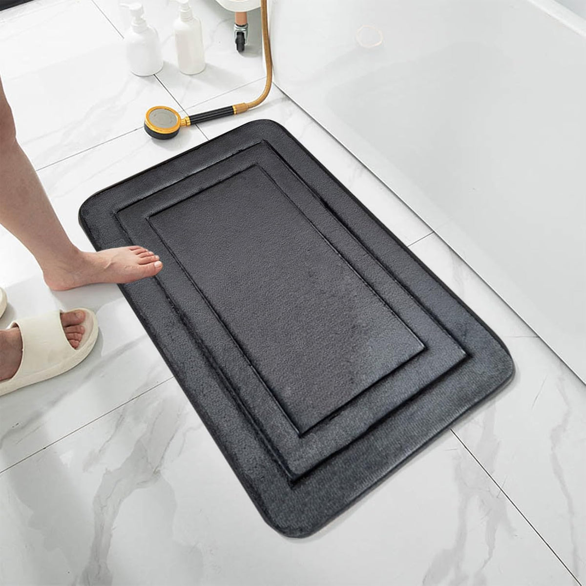 Bath Rugs Mat - Door Mat, Bathroom Absorbent Mat, Super Absorbent and Quick Dry Bath Mat, Washable Bathroom Floor Mats with Non-Slip Backing, Non-Slip Mat, for Bathtub and Shower