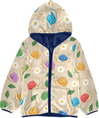 CHIFIGNO Colorful Snails Beige Boys Winter Jacket, Toddler Boy Zip up Jacket Warm for Fall Winter Spring 3T
