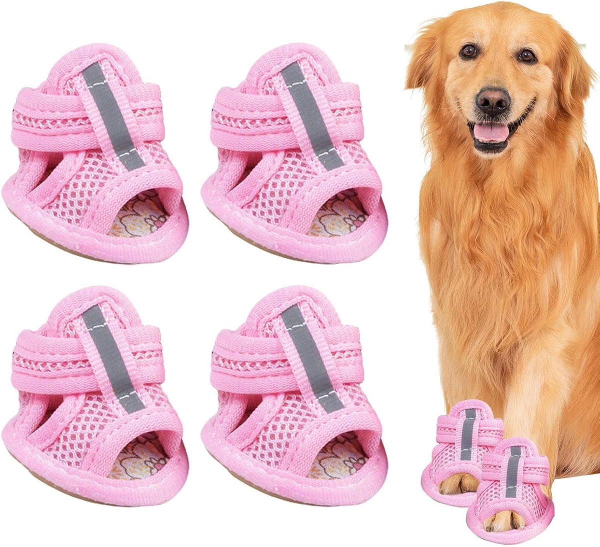 Dog Shoes, Walking Boots, Puppy Footwear, Portable Pet Outdoor, 2.36x1.97x1.97 inches Sturdy Non Slip Protective Boots for Hiking Running Pavement Park Garden Travel Home