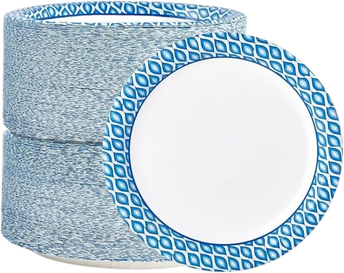 50 Count 9 Inch Paper Plate, Biodegradable Paper Plates - Household Essential, Disposable Dinner Plates, Soak & Cut Proof, Party & Everyday Use, Eco Friendly Compostable Plates (50 pc)
