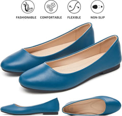 Hash Bubbie Women's Flats Shoes Ballet Flats Dress Shoes Comfortable PU Leather Slip on Shoes for Women