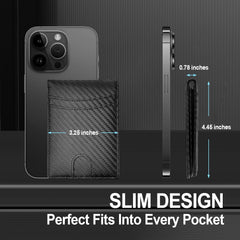 Wallets for Men Stocking Stuffers Gifts: Christmas Gift Valentines Day Gifts for Him Dad/Husband Fathers Day Birthday Multi-Card Cash Clip Carbon Fibre Texture Ultra-thin Design Business Daily Carry