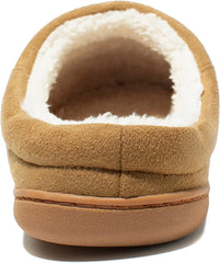 NewDenBer Men's Warm Memory Foam Suede Plush Fleece Lined Slip on Indoor Outdoor Clog House Slippers