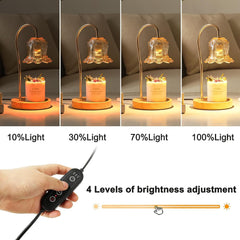 Lily of The Valley Shape Amber Flower Candle Warmer Lamp, Dimmable with Timer, Wax Melt Warmer for Scented Candles for Small & Large Jar, with 2 Light Bulbs, Gifts for Girls, Women,Mother
