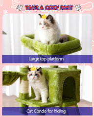 Cat Tree, Cat Tower with condo, 2 Baskets, Large Platform, Scratch Board, Cat Scratching Posts for Indoor Cats, Light Gray GCT003SW