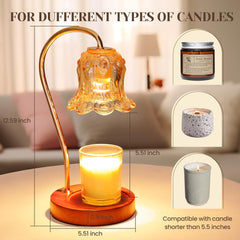 Candle Warmer Lamp with Timer & Dimmer, Fits All Jar Candles - 2 Bulb Home Decor Gift
