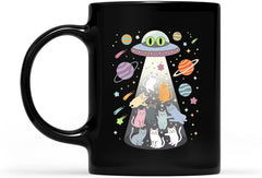 Alien Abduction Cats UFO Flying Saucer Space Women Girls Kid Coffee Mug, Gift For Men, Women, Coffee Cups 11oz - 15oz