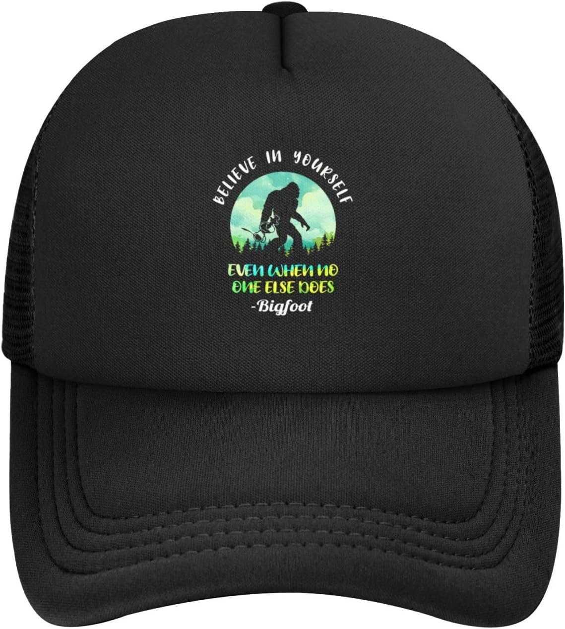 UFO Alien and Bigfoot Moon Mesh Baseball Cap Casual Trucker Hats Adjustable Hats Mesh Running Hat