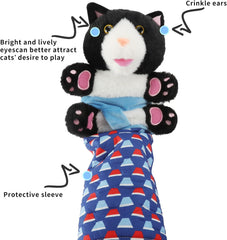 Cat Toys, Cat Wrestling Puppet Protective Forearm Sleeve for Pets, Cat Wrestling Glove Bite-Proof, Hand Puppy Dog Pals Toys Soft Plush Cute Safe Interactive Play for Boredom Busting Training