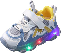 Baby Girls Boys Sneakers LED Lighted Shoes Hook Loop Mesh Non-Slip Running Sneakers for Toddler/Little Kid/Big