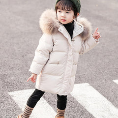 KAGAYD Toddlers Boys Girls Winter Coats Solid Puffer Jacket Hooded Down Snow Jacket Coat Outerwear
