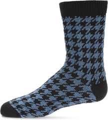 MeMoi Boys Houndstooth Cotton-Rich Crew Sock