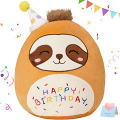 16" Birthday Cat Plush Pillow Stuffed Animals Original Wink Kitty Kitten Large Plushie Cuddle Squishy Happy Birthday Gift for Kids Boys Girls