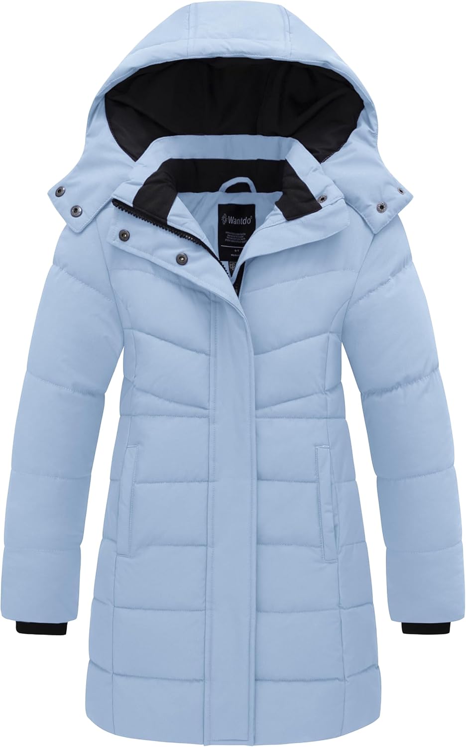 Wantdo Girl's Puffer jacket Warm Insulated Winter Coat Lightweight Water-Resistant Padded Parka with Hood