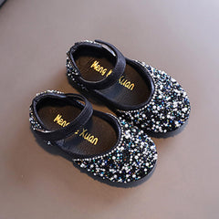 Girls Mary Jane Dress Shoes Rhinestones Flower Girl Wedding Party Shoes Ballet Flats Little Girl Dress up Shoes