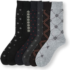 Men's 6-Pack Designed Liner Fashion Dress Socks, Size 9-11