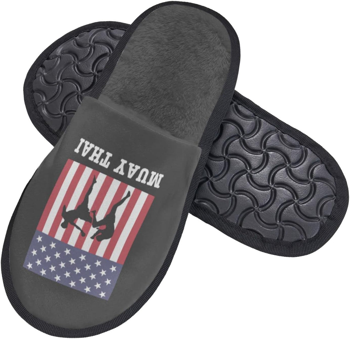 American Flag Muay Thai Boxing House Slippers Women Men Indoor Outdoor Shoes