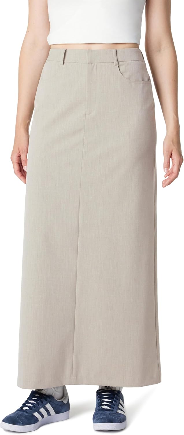 The Drop Women's Denis Woven Long Column Skirt