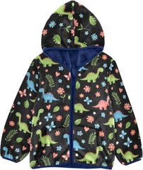 CHIFIGNO Colorful Cartoon Dinosaurs Toddler Thick Soft Sweatshirt Jacket with Polar Fleece Lining 3T