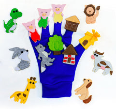 14 Pcs Hand Puppets Set for Kids and Adults Glove with Felt Details Perfect for Storytelling Role-Playing Puppet Theatre Gift for Children