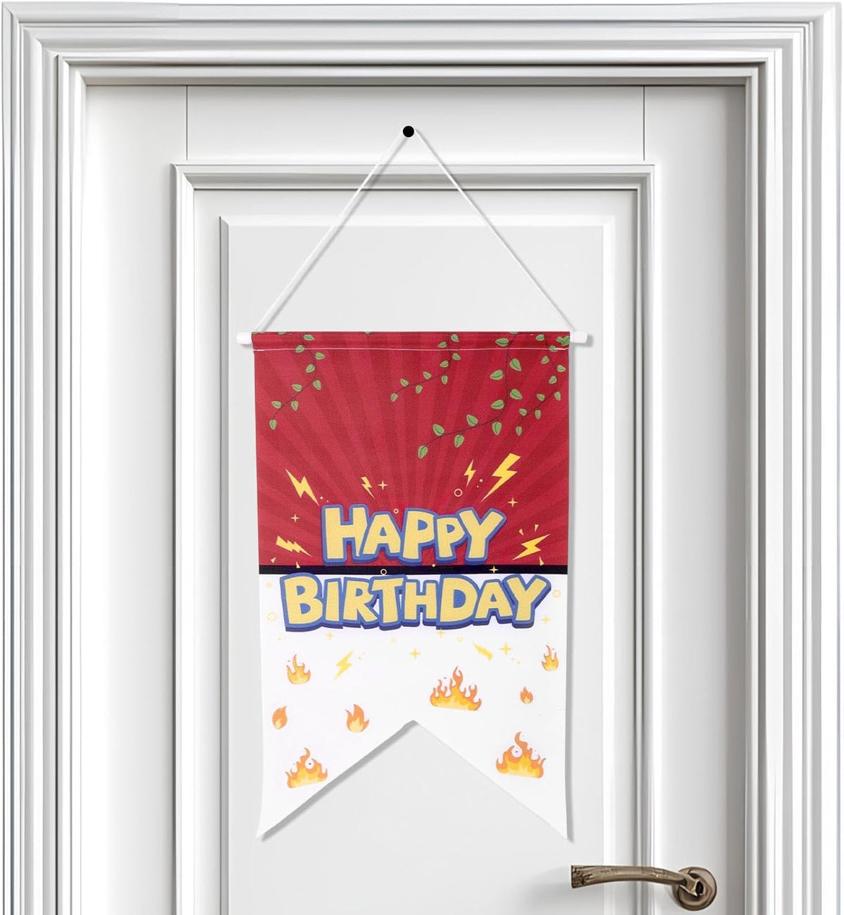 Cartoon Happy Birthday Door Banner, Pre-Strung Oxford Cloth Cartoon Birthday Door Decoration Easy to Use Party Decorations Supplies for Women Men Kids