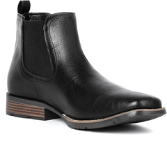 IUV Men's Chelsea Boots Square Toe Western Ankle Boots Slip On Casual Dress Cowboy Boot