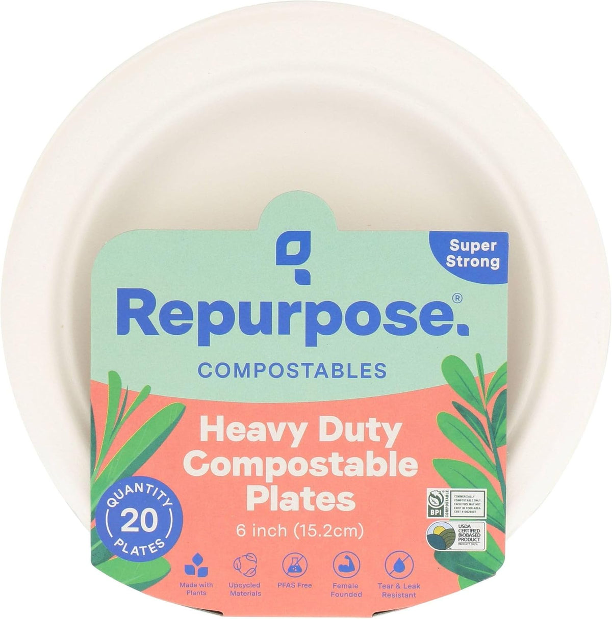 Repurpose, 6" Eco-Dessert Plates, 20 Count