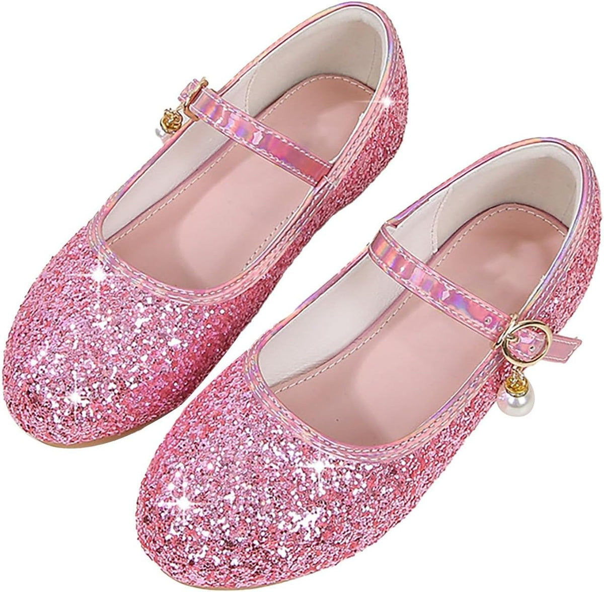 Generic Ballet Shoes for Girls Kids Low Heel Mary Jane Shoes Wedding Party Flat Sneakers Toddler Princess Sandals