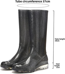 Women's Knee-High Waterproof Rain Boots Non-Slip Rubber Garden Boots for Farming Fishing Outdoor Work Comfortable & Durable