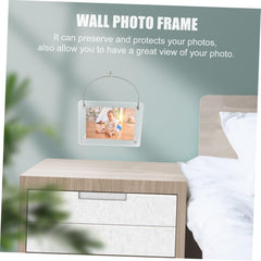 Garneck Clear Acrylic Photo Frame Wall Mounted Frameless Picture Holder for Desk Wall Versatile Display for Photos Art and Certificates and Stylish Home Decor