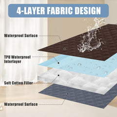 Smiry Waterproof Dog Blanket, Reversible Dog Bed Cover Pet Blanket, Soft Pet Couch Covers for Sofa Washable, Bed Couch Sofa Furniture Protector for Puppy Cat Kids (30"x70", Camel/Beige)